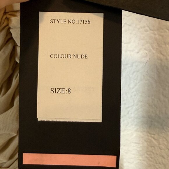 La Femme Strapless Beaded Cocktail Dress Nude Gold Ruched Mini Y2K 8 - Picture 8 of 10